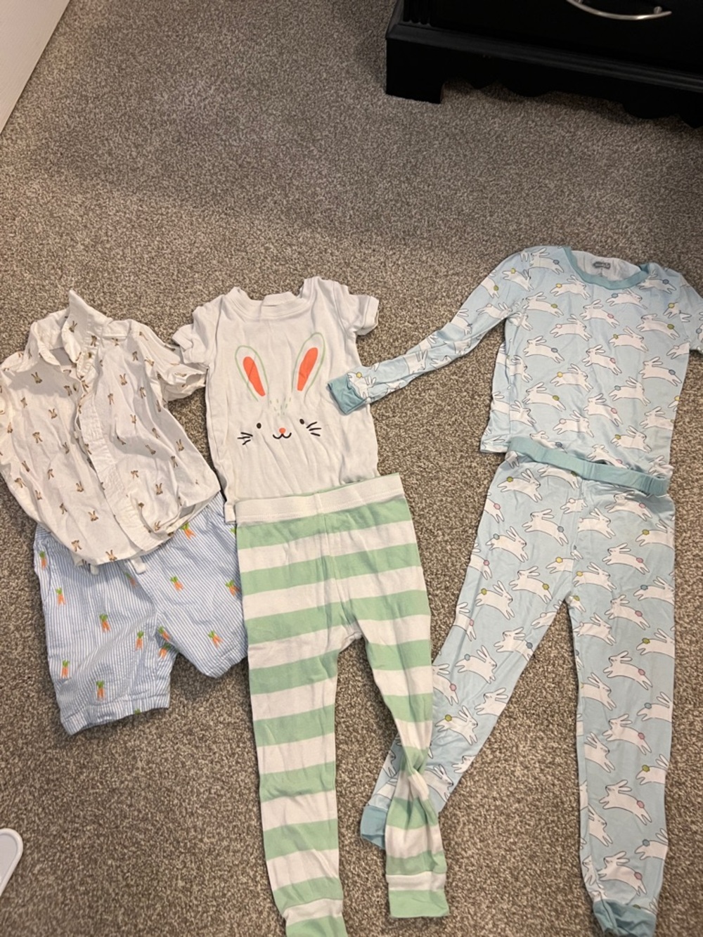 Gymboree Kids Bunny Pajama and Tee Set - Light Blue, White, Mint